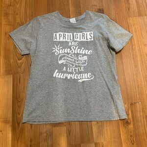 Port Company TShirt Ladies April Girls Are Sunshine Hurricane New Sz Med Girls